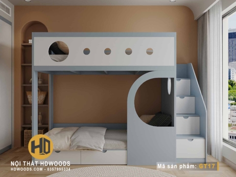 Giường Tầng Gỗ MDF GT17: Sự Lựa Chọn Tuyệt Vời Cho Trẻ Em