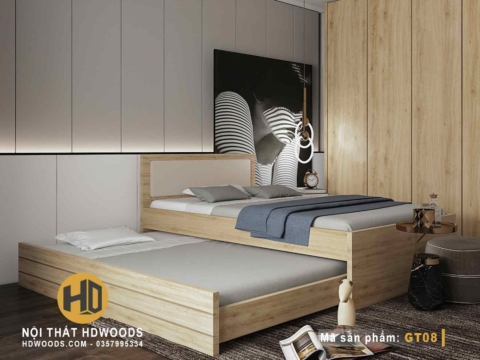 Giường thông minh 2 tầng GT08 – tiện nghi và sang trọng