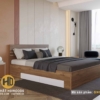 Giường ngủ đẹp GN01 tông màu gỗ óc chó sang trọng