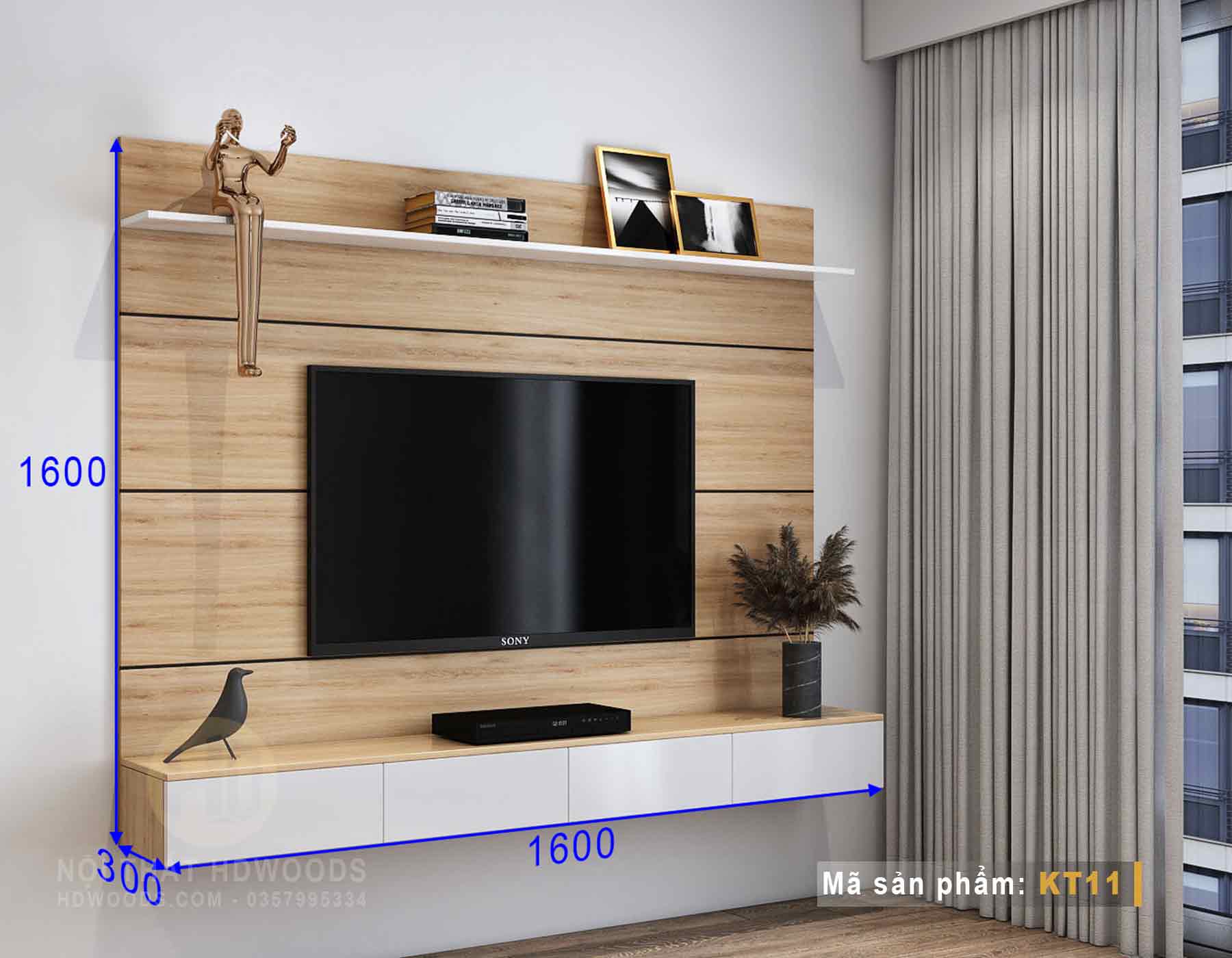 Với mẫu kệ tivi đẹp KT11 của Nội Thất HDWoods, bạn sẽ có chiếc kệ tivi đẹp và tinh tế nhất năm