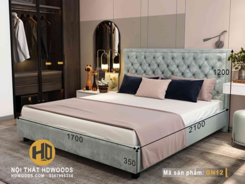 Giường ngủ bọc da cao cấp GN12 7