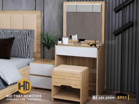 Kích thước bàn phấn nhỏ gọn BP02