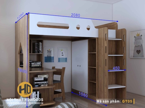 Kích thước Giường tầng đa năng GT05