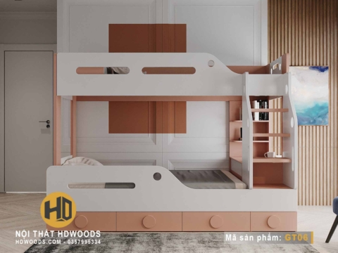 Giường 2 tầng cho bé GT06 thiết kế tiện dụng