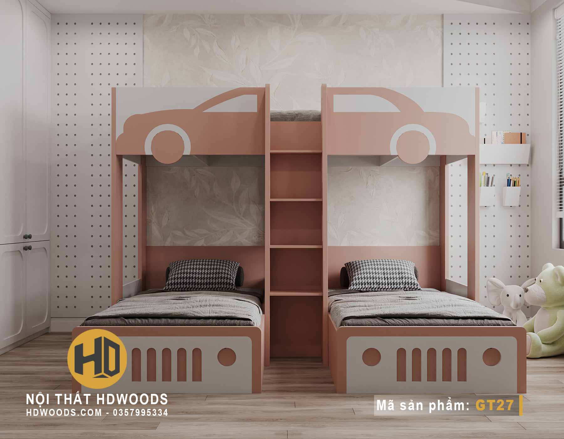 Giường 3 tầng GT27 - Thiết kế thông minh cho 3 giường tiện lợi